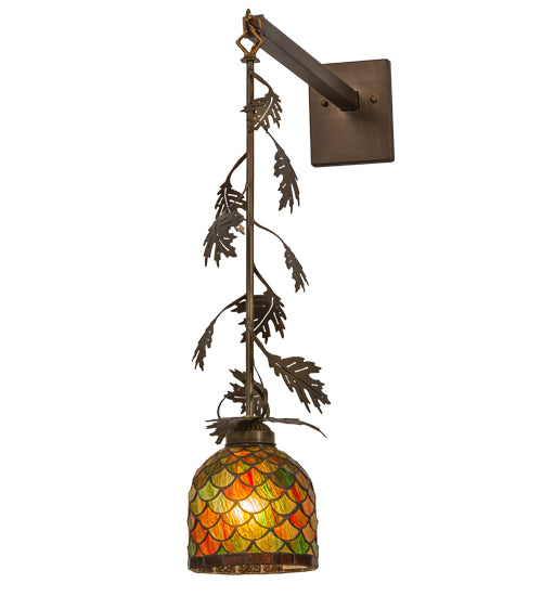 Meyda Tiffany Oak Leaf & Acorn 167468 Wall Light - Antique Copper