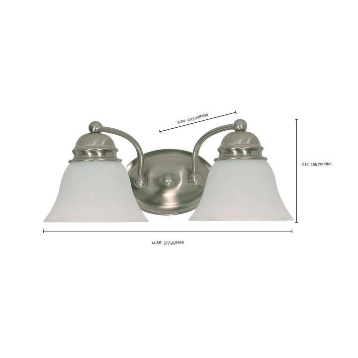 Nuvo Empire 60-341 Bath Vanity Light 15 in. wide - Brushed Nickel