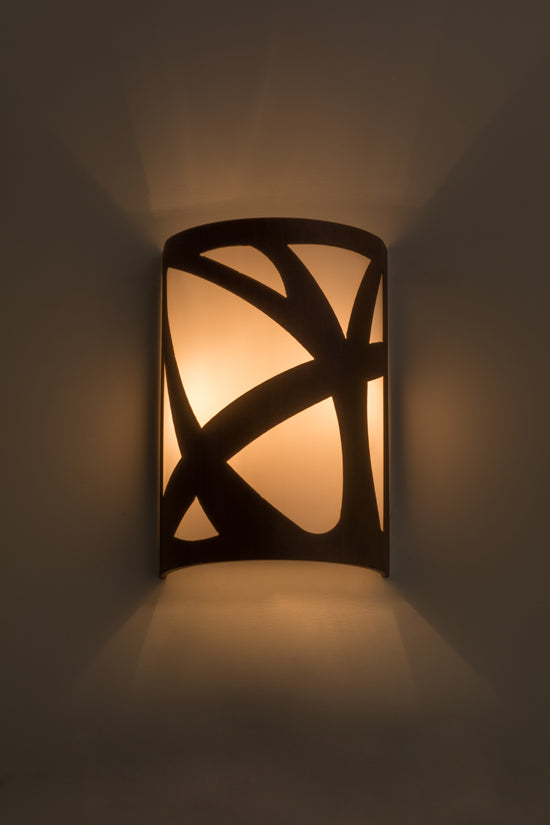 Meyda Tiffany Mosaic 167588 Wall Light - Rustic Iron/White Acrylic Sb In