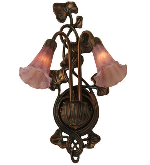 Meyda Tiffany Cranberry Pond Lily 16787 Wall Light - Nickel,Copper