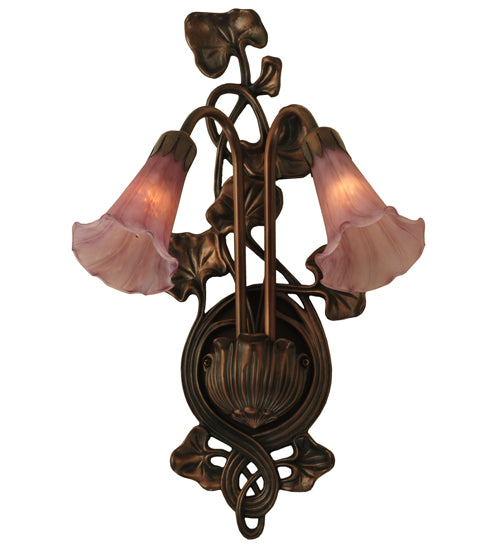 Meyda Tiffany Cranberry Pond Lily 16787 Wall Light - Nickel,Copper