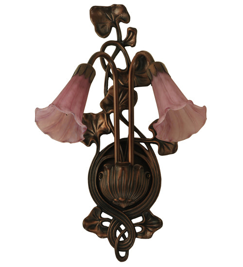 Meyda Tiffany Cranberry Pond Lily 16787 Wall Light - Nickel,Copper