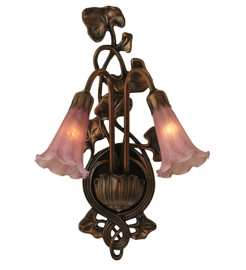 Meyda Tiffany Cranberry Pond Lily 16787 Wall Light - Nickel,Copper