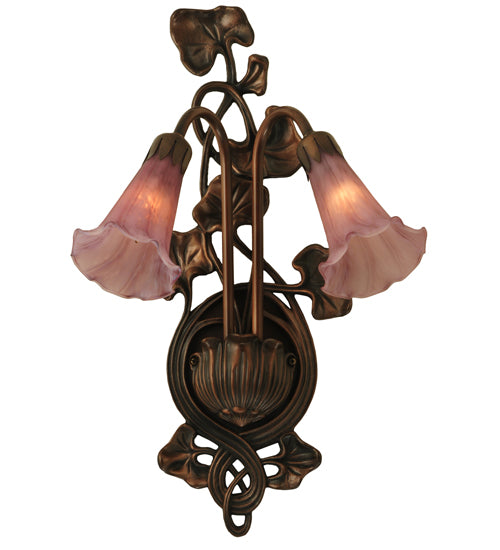 Meyda Tiffany Cranberry Pond Lily 16787 Wall Light - Nickel,Copper