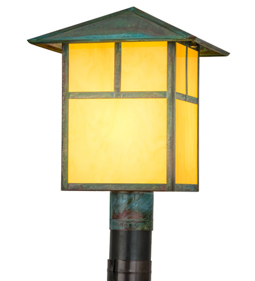 Meyda Tiffany Lighting 167903 Seneca One Light Post Mount Outdoor Verde