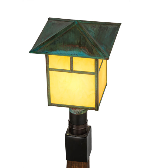 Meyda Tiffany Lighting 167903 Seneca One Light Post Mount Outdoor Verde