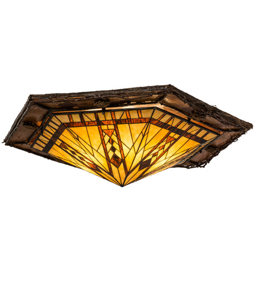 Meyda Tiffany Sonoma 167962 Ceiling Light - Red Rust,Natural Wood