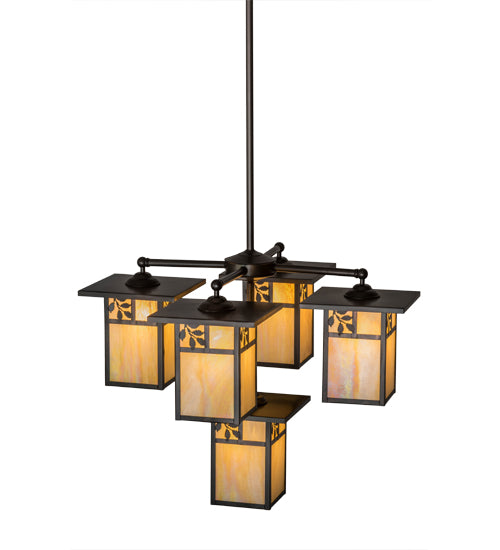 Meyda Tiffany Hyde Park 169150 Chandelier Light - Craftsman Brown