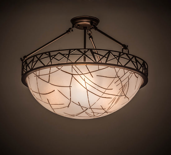 Meyda Tiffany Tracery 169496 Ceiling Light - Custom,Mahogany Bronze