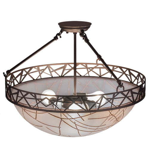 Meyda Tiffany Tracery 169496 Ceiling Light - Custom,Mahogany Bronze