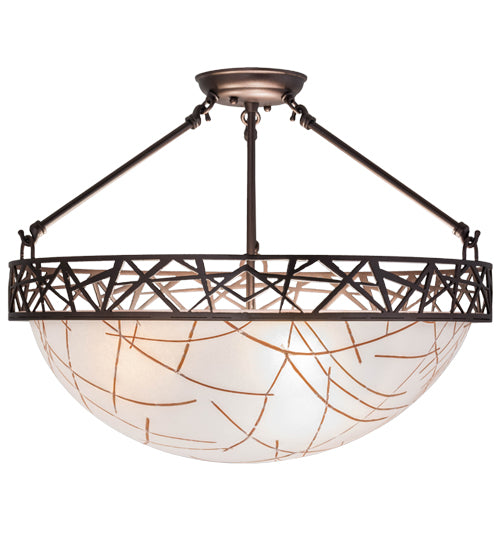 Meyda Tiffany Tracery 169496 Ceiling Light - Custom,Mahogany Bronze