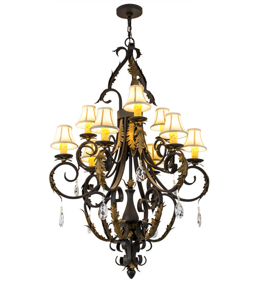 Meyda Tiffany Ingrid 169782 Chandelier Light - Timeless Bronze,Crystal