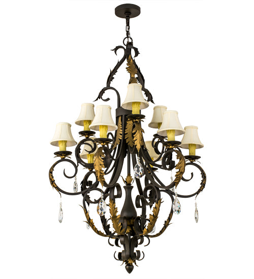 Meyda Tiffany Ingrid 169782 Chandelier Light - Timeless Bronze,Crystal