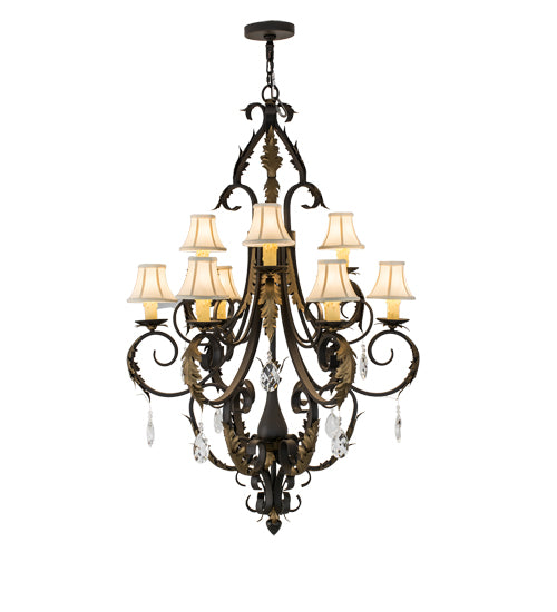 Meyda Tiffany Ingrid 169782 Chandelier Light - Timeless Bronze,Crystal