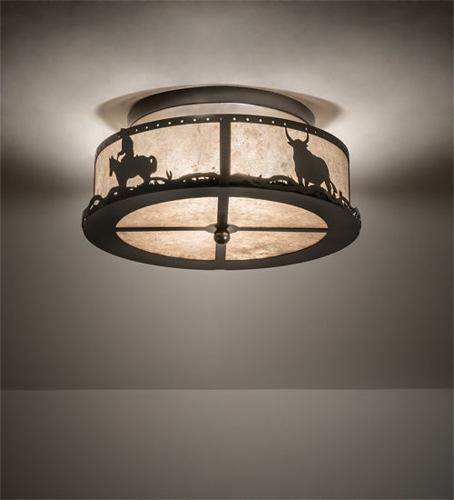 Meyda Tiffany Cowboy & Steer 169798 Ceiling Light - Timeless Bronze