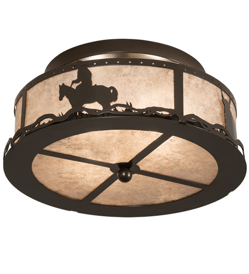 Meyda Tiffany Cowboy & Steer 169798 Ceiling Light - Timeless Bronze