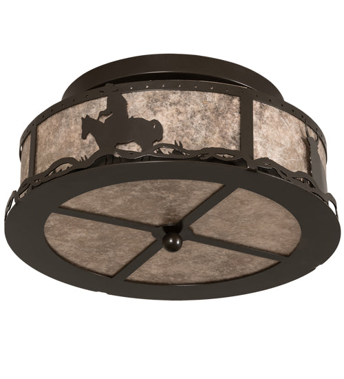 Meyda Tiffany Cowboy & Steer 169798 Ceiling Light - Timeless Bronze