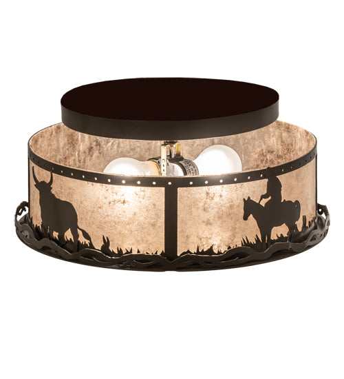 Meyda Tiffany Cowboy & Steer 169798 Ceiling Light - Timeless Bronze
