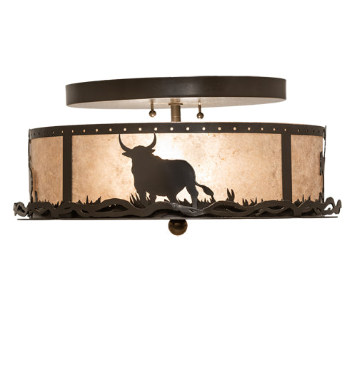 Meyda Tiffany Cowboy & Steer 169798 Ceiling Light - Timeless Bronze
