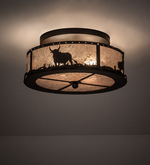 Meyda Tiffany Cowboy & Steer 169867 Ceiling Light - Oil Rubbed Bronze
