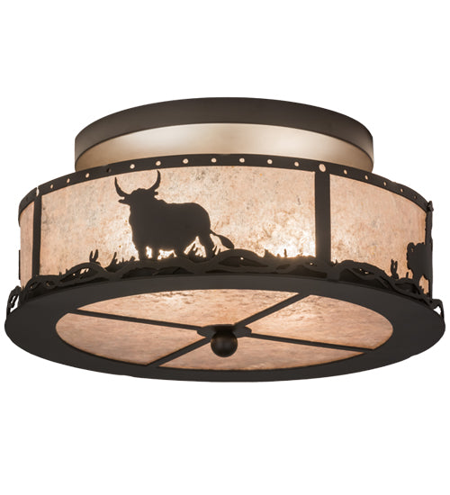 Meyda Tiffany Cowboy & Steer 169867 Ceiling Light - Oil Rubbed Bronze