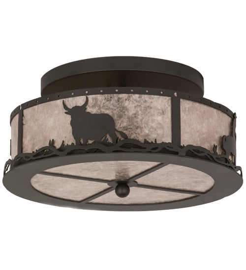 Meyda Tiffany Cowboy & Steer 169867 Ceiling Light - Oil Rubbed Bronze