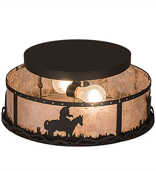Meyda Tiffany Cowboy & Steer 169867 Ceiling Light - Oil Rubbed Bronze