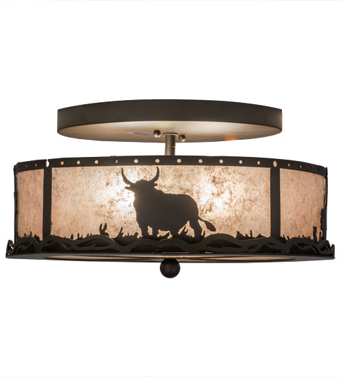 Meyda Tiffany Cowboy & Steer 169867 Ceiling Light - Oil Rubbed Bronze