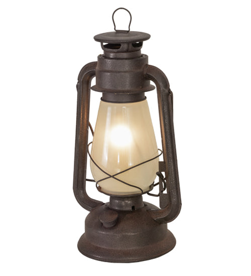 Meyda Tiffany Lighting 170032 Miners Lantern One Light Table Lamp Lamp Bronze / Dark