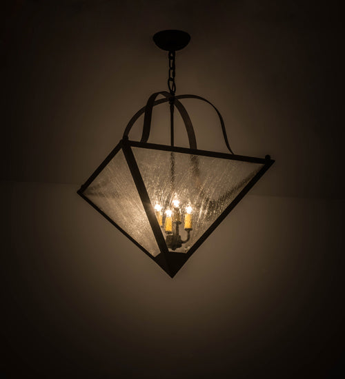 Meyda Tiffany Zale 170136 Pendant Light - Gilded Tobacco/Clear Seedy Glass