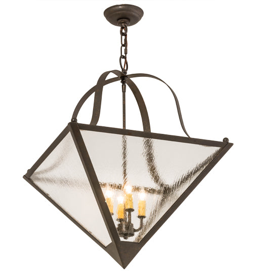 Meyda Tiffany Zale 170136 Pendant Light - Gilded Tobacco/Clear Seedy Glass