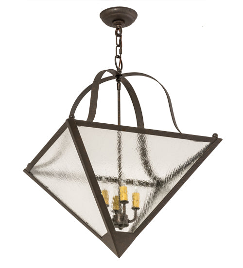 Meyda Tiffany Zale 170136 Pendant Light - Gilded Tobacco/Clear Seedy Glass