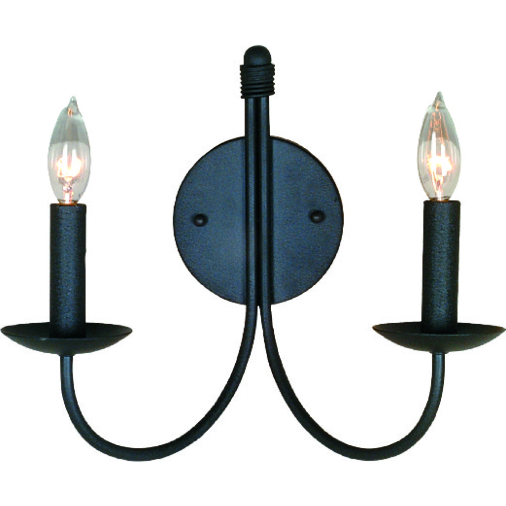 Artcraft Wrought Iron AC3782EB Wall Light - Ebony Black