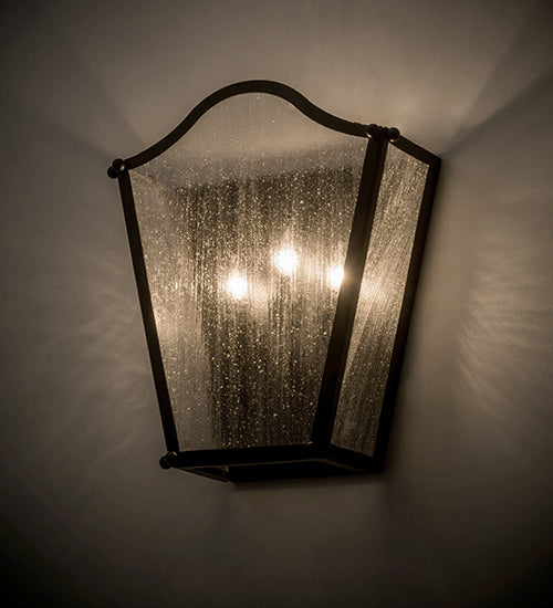 Meyda Tiffany Austin 170629 Wall Light - Blackwash/Clear Seedy Glass