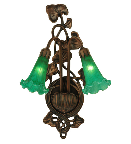 Meyda Tiffany Green Pond Lily 17092 Wall Light - Mahogany Bronze