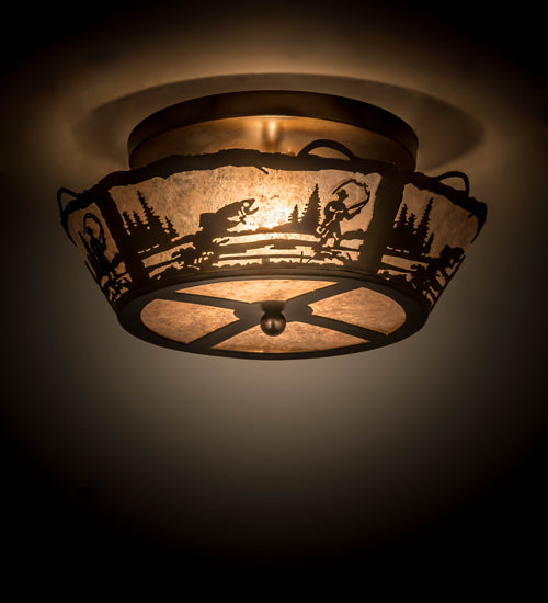 Meyda Tiffany Fly Fishing Creek 170968 Ceiling Light - Antique Copper,Burnished