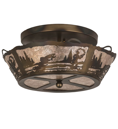 Meyda Tiffany Fly Fishing Creek 170968 Ceiling Light - Antique Copper,Burnished