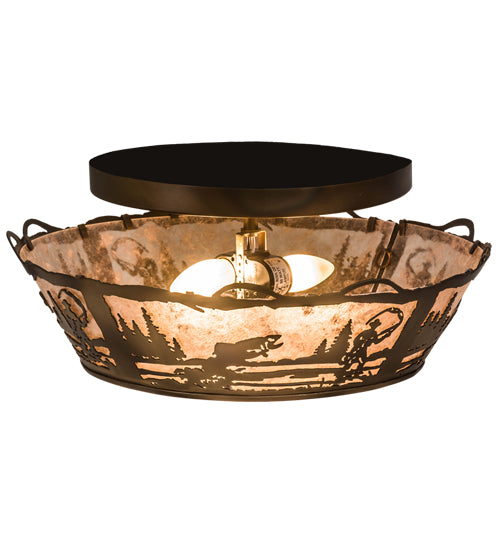 Meyda Tiffany Fly Fishing Creek 170968 Ceiling Light - Antique Copper,Burnished