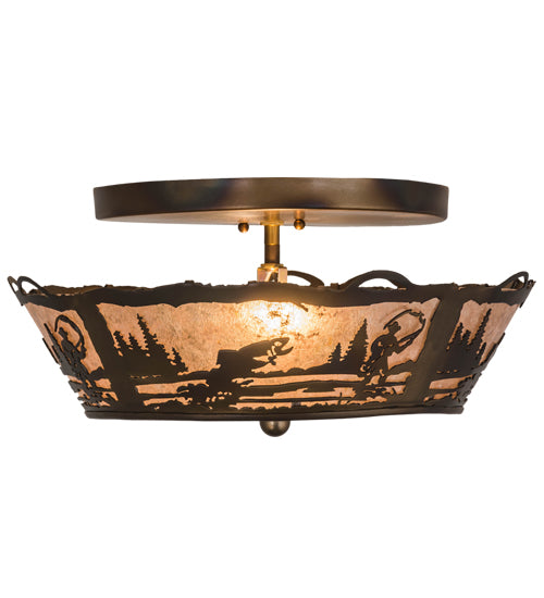 Meyda Tiffany Fly Fishing Creek 170968 Ceiling Light - Antique Copper,Burnished
