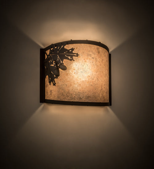 Meyda Tiffany Oak Leaf & Acorn 171858 Wall Light - Oil Rubbed Bronze