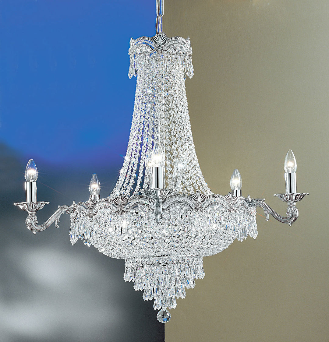 Classic Regency II 1859 CHB CP Chandelier Light - Chrome with Black patina