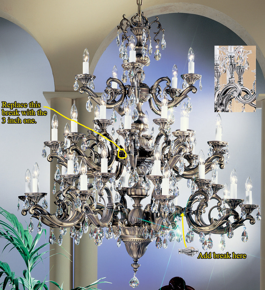 Classic Princeton II 57240 RB C Chandelier Light - Roman Bronze