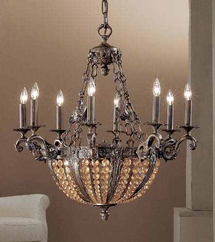 Classic Merlot 5768 AGB AI Chandelier Light - Aged Bronze