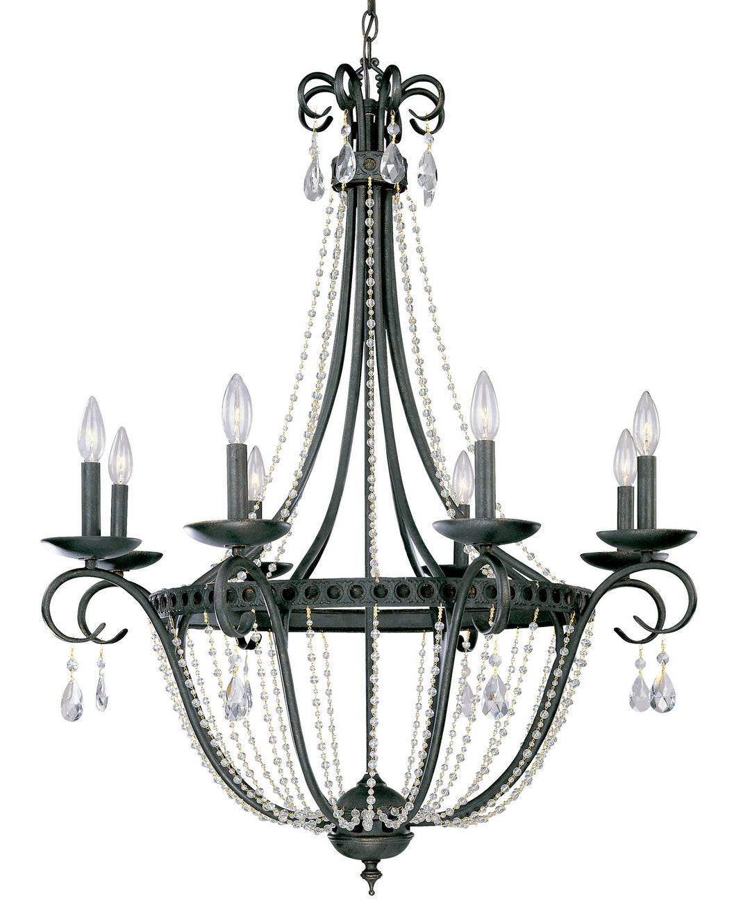 Classic Elegante 81008 ASB Chandelier Light - Ashen Bronze