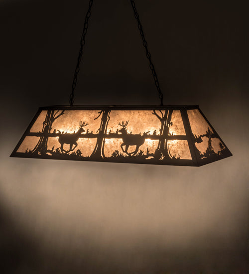 Meyda Tiffany Deer At Lake 172576 Pendant Light - Oil Rubbed Bronze