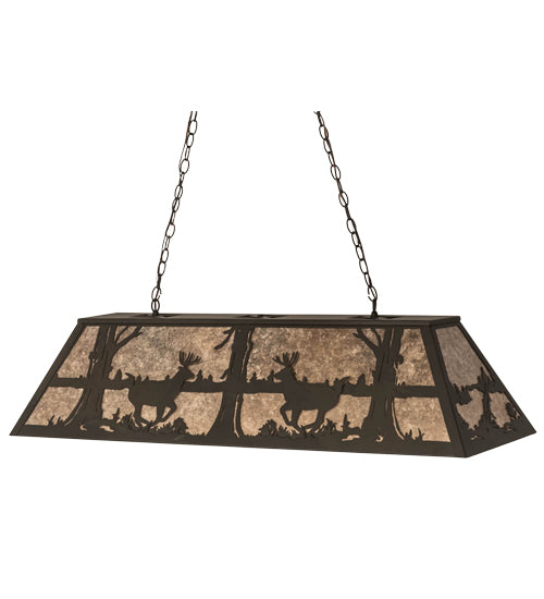 Meyda Tiffany Deer At Lake 172576 Pendant Light - Oil Rubbed Bronze
