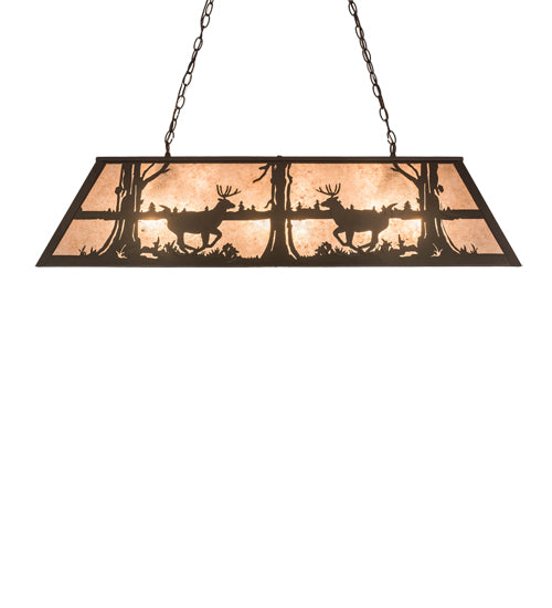 Meyda Tiffany Deer At Lake 172576 Pendant Light - Oil Rubbed Bronze
