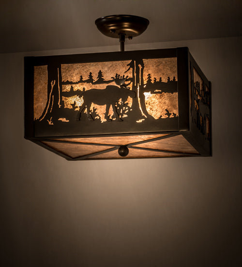 Meyda Tiffany Moose At Lake 172976 Ceiling Light - Timeless Bronze