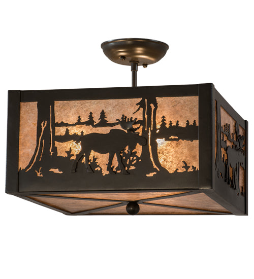 Meyda Tiffany Moose At Lake 172976 Ceiling Light - Timeless Bronze
