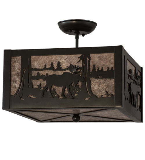 Meyda Tiffany Moose At Lake 172976 Ceiling Light - Timeless Bronze